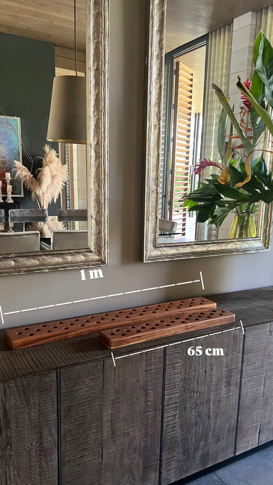 Base de madera porta velas