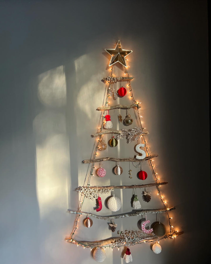 Arbolito artesanal tonos navideños